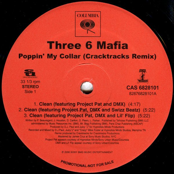 Three 6 Mafia — Poppin' My Collar (Cracktracks Remix)